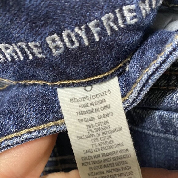 American Eagle Jeans Womens 6 Short Favorite Boyfriend Denim Stretch Blue Faded - Picture 8 of 13
